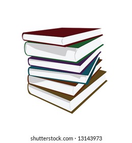 Vector illustration of a pile of hardcover books