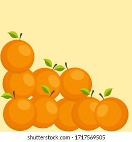 Ilustración vectorial de un montón de naranjas
