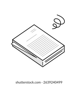 Vector Illustration of a Pile of Paper Documents Representing Overtime Work