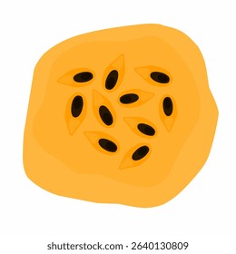 Vector illustration of a pile of passion fruit seeds isolated on white background.
