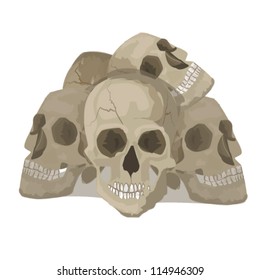 Vector Illustration pile skulls