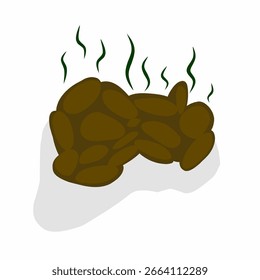 Ilustración vectorial de una pila de estiércol de caballo apestoso sobre un fondo blanco.