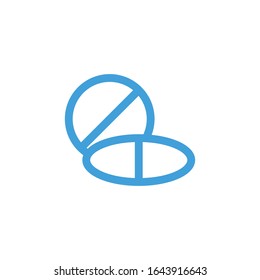Vector illustration, pill icon. Line design template