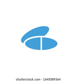 Ilustración vectorial, plantilla de icono de píldora.  