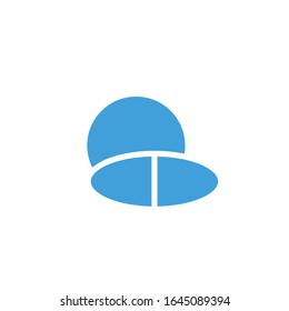 Ilustración vectorial, plantilla de icono de píldora.  