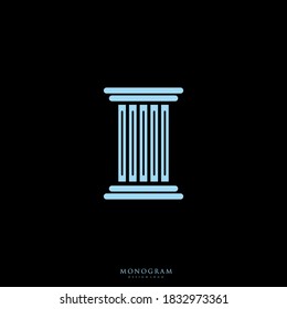 Vector illustration of a pillar. Elegant monogram symbol. Logo design for corporate business identity.