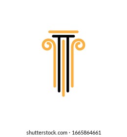 Vector illustration, pillar icon. Line and two colour design template