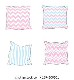 ilustración vectorial de almohada, arte, aislado, cama