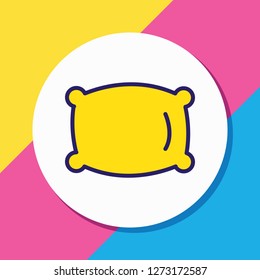 Vector illustration of pillow icon colored line. Beautiful tourism element also can be used as cushion icon element.