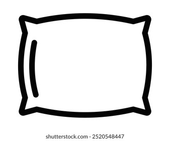 Vector illustration of a pillow icon, perfect for bedding, sleep, comfort, and relaxation-themed designs. Editable stroke.