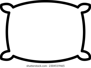 Vector illustration of a pillow line icon, sleep, sleeping and relaxation. Fluffy pillow.