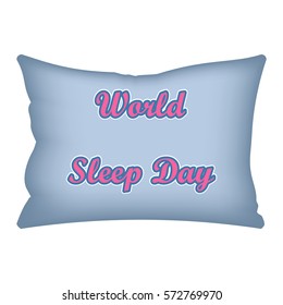 Vector illustration of a pillow for World Sleep Day.