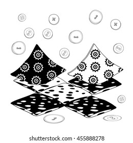  vector illustration of pillows and buttons