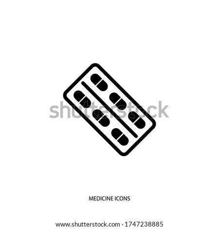 Vector illustration pills blister. Tablet icon. Flat style