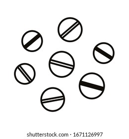 Vector illustration of pills on a white background. Infection with coronary virus COVID-19
