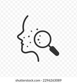 Vector illustration of pimple icon in dark color and transparent background(png).