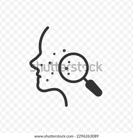 Vector illustration of pimple icon in dark color and transparent background(png).