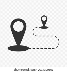 Ilustración vectorial del icono de ubicación del pin en color oscuro y fondo transparente(png)