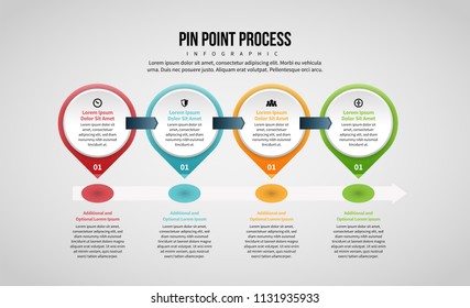 Vector illustration of Pin Point Process Infographic design element.