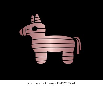 Vector Illustration of Pinata with Elegant Rose Gold Color. Graphic Design for Company, Shirt, Icon, Layout, Background, Template and more.
