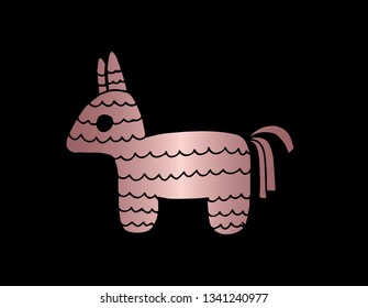 Vector Illustration of Pinata with Elegant Rose Gold Color. Graphic Design for Company, Shirt, Icon, Layout, Background, Template and more.