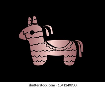 Vector Illustration of Pinata with Elegant Rose Gold Color. Graphic Design for Company, Shirt, Icon, Layout, Background, Template and more.