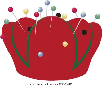 Vector Illustration of a Pincushion