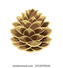 A vector illustration of a pine cone in soft pastel colors, perfect for adding a natural touch to your designs