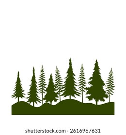 vector illustration of a pine tree forest