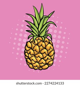 Vector illustration of the pineapple.