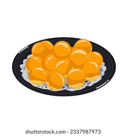 Vector illustration of pineapple cake with pineapple jam in it