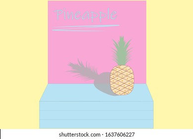 Vector illustration of a pineapple. Concept of hot summer and juicy fruits.