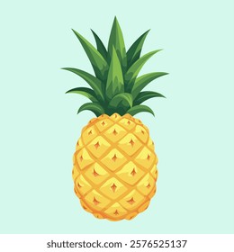 vector illustration of a pineapple with eye-catching colors, made in a minimalist flat design style