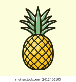 Vector illustration of pineapple fruit, can be used for social media stickers and other media purposes