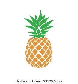 Vector illustration of a pineapple fruit on a white background 