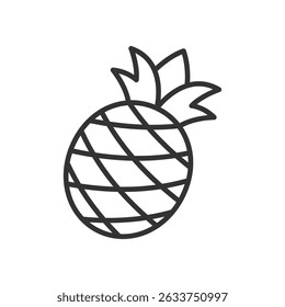 Ilustração vetorial de uma fruta de abacaxi sobre um fundo branco
