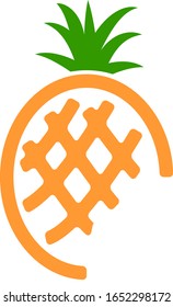 Vector Illustration Pineapple Fruit  Plantation Company Logo