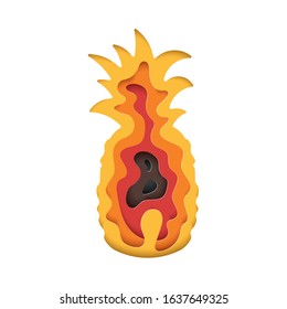 Vector illustration of the Pineapple, a healthy vegan and vegetarian food.  Modern illustration for the food, fruits and vegetables theme.