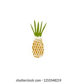 Vector illustration of pineapple isolated on white