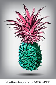 Vector illustration of a pineapple isolated on a white background