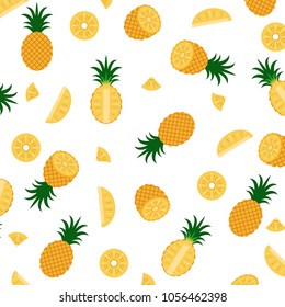 Vector illustration of pineapple pattern isolated on white background 