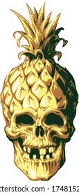 Vector illustration of Pineapple Skull