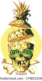 Vector illustration of Pineapple Skull