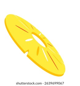 Vector illustration of pineapple slice ring. Exotic fruit snack in trendy flat style.