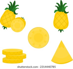 Vector illustration of Pineapple total collection