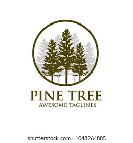 vector illustration of pines tree logo
