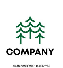 Vector illustration of pines tree Logo Design Template