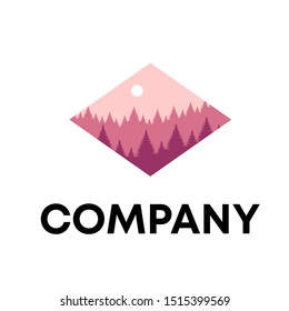 Vector illustration of pines tree Logo Design Template