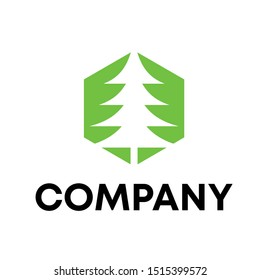 Vector illustration of pines tree Logo Design Template