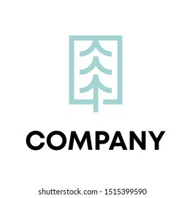 Vector illustration of pines tree Logo Design Template